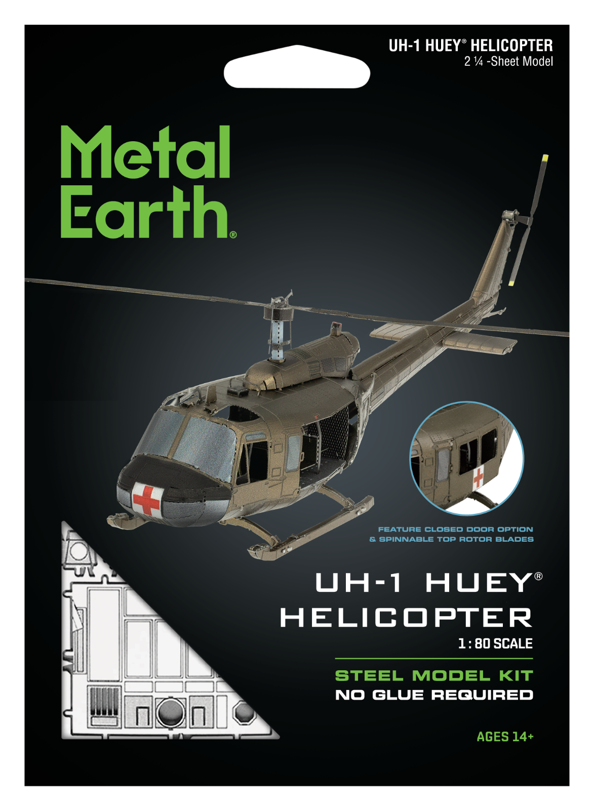 UH-1 Huey Helicopter Metal Ear