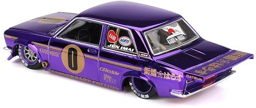 A model of a metallic purple Datsun 500.