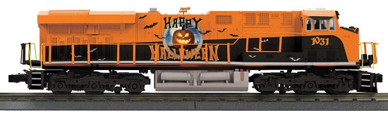 Orange ang black Halloween themed Diesel engine.