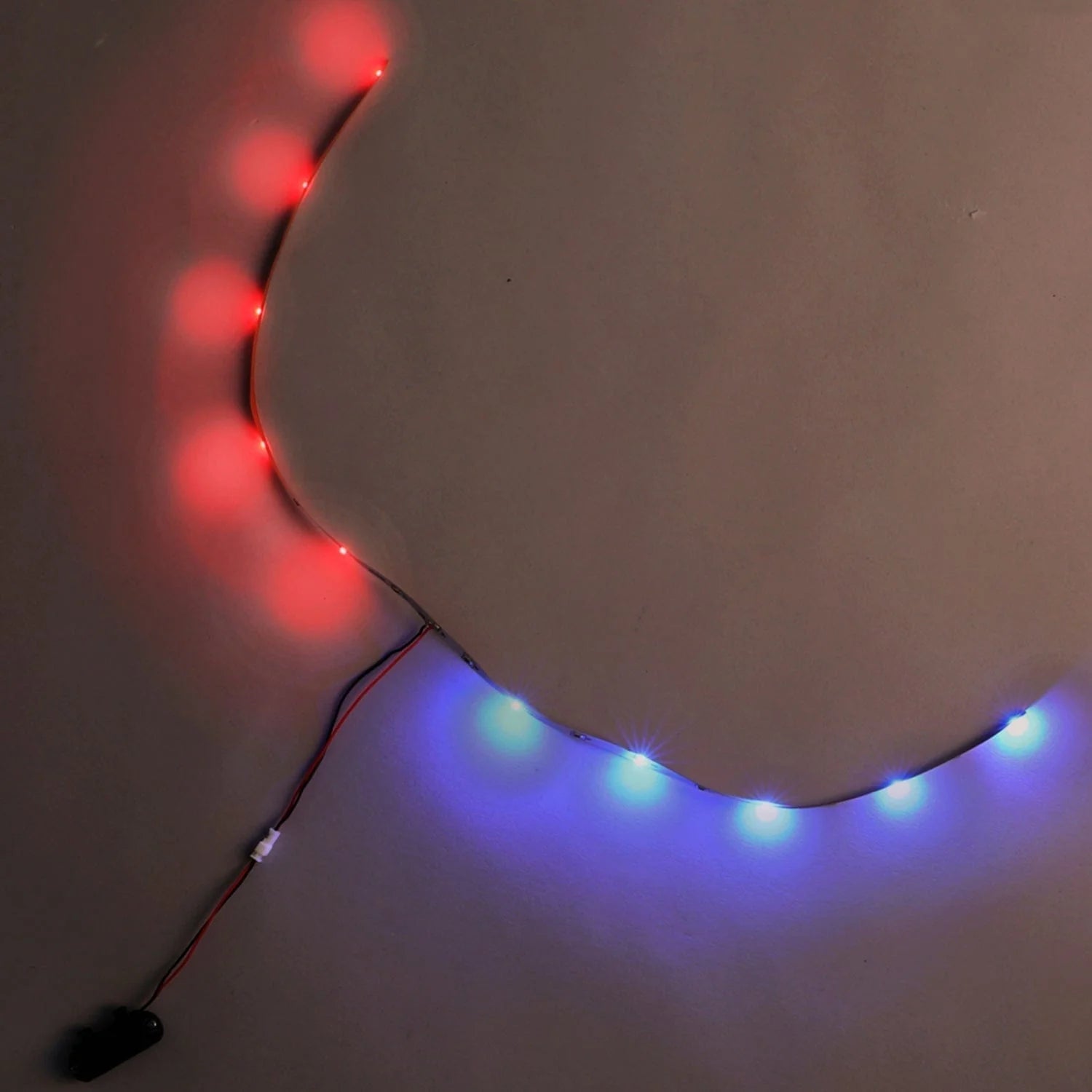 LED Light strip with 5 red lights, 5 blue lights, and plug.