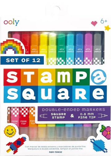 Stamp-A-Square Double Ended Markers - Set of 12