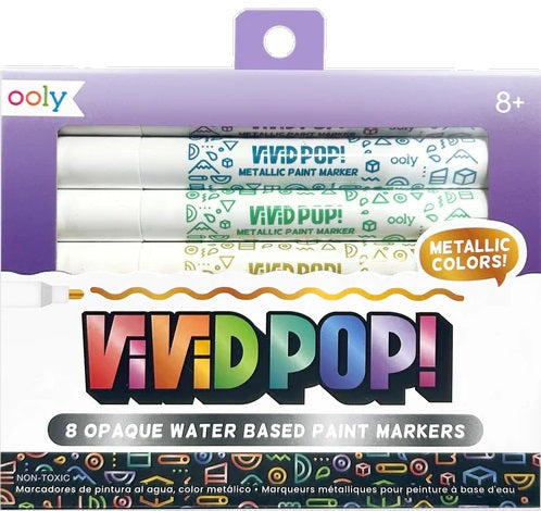 Vivid Pop! Water Based Paint Markers - Metallic - Set of 8