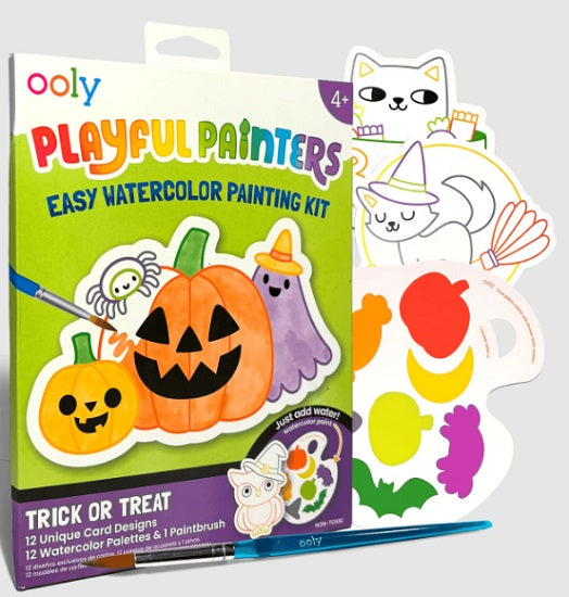 Trick or Treat themed, Ooly Playful Painters easy water color kit .