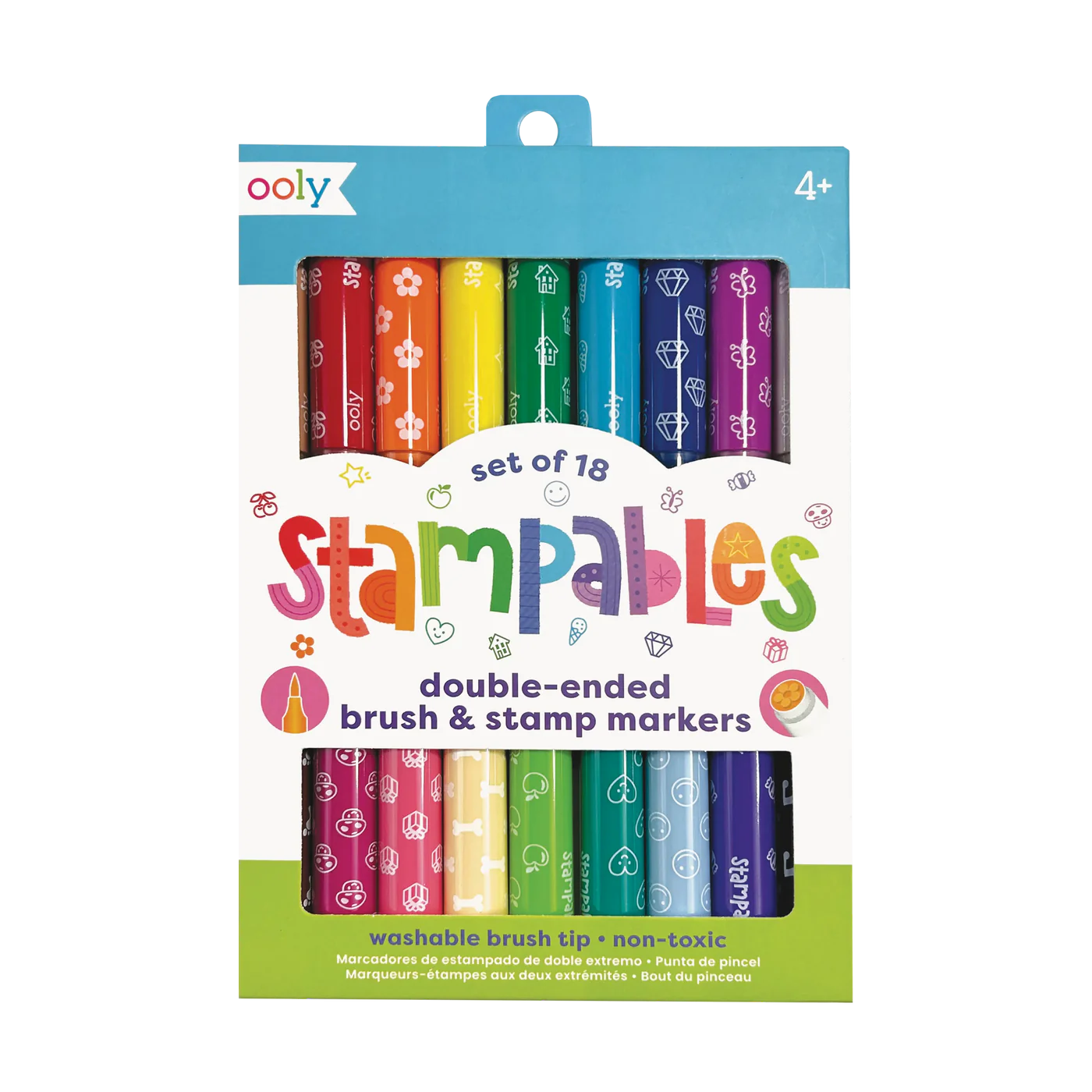 Stampables Double-Ended Stamp & Brush Markers - Set of 18