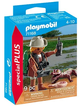 Researcher w/Young Caiman