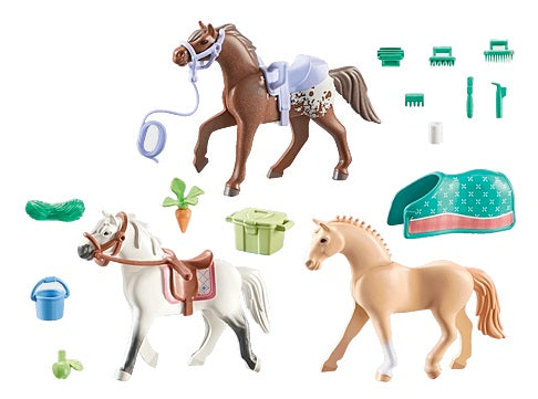 3 Horse Set Morgan/Quarter Hor