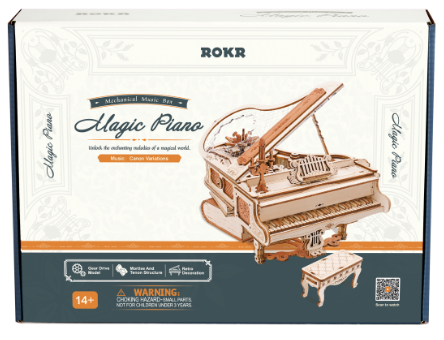 Package for Magic Piano wooden model kit.