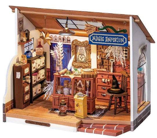 Completed Kiki's Magic Emporium miniature kit.