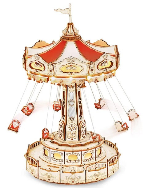 Swing Ride made from laser cut wood pieces.