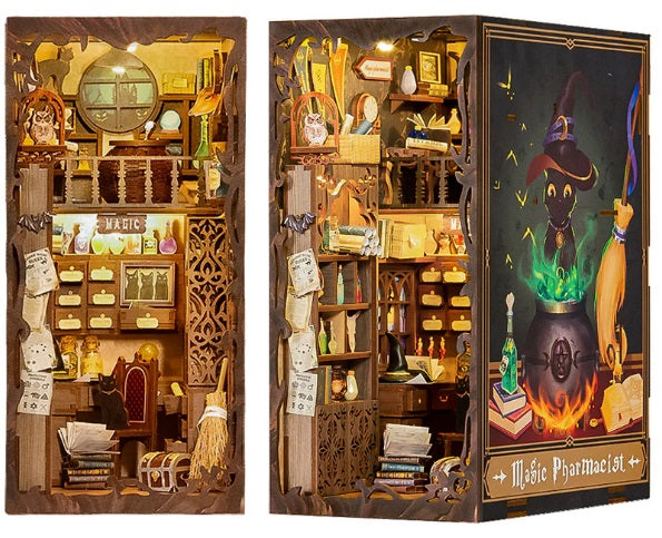 Assembled Magic Pharmacist book nook.