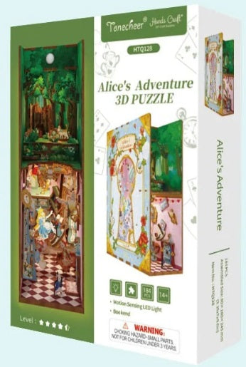 Package for Alice's Adventure book nook kit,