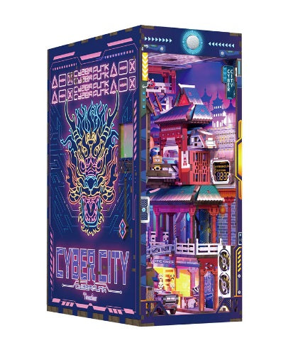 Assembled Cyber City book nook kit
