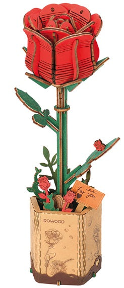 Assembled mode of a 3d wooden rose.