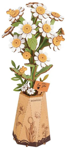 Assembled Chamomile wooden flower kit
