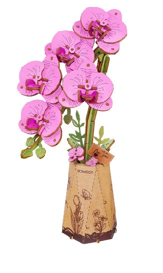 Purple Moth Orchid Wooden Flower Kit