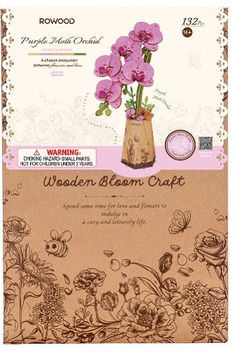 Purple Moth Orchid Wooden Flower Kit