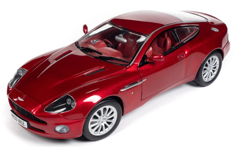 1/18 scale diecast model of 2005 Austin Martin with red body and red interior.