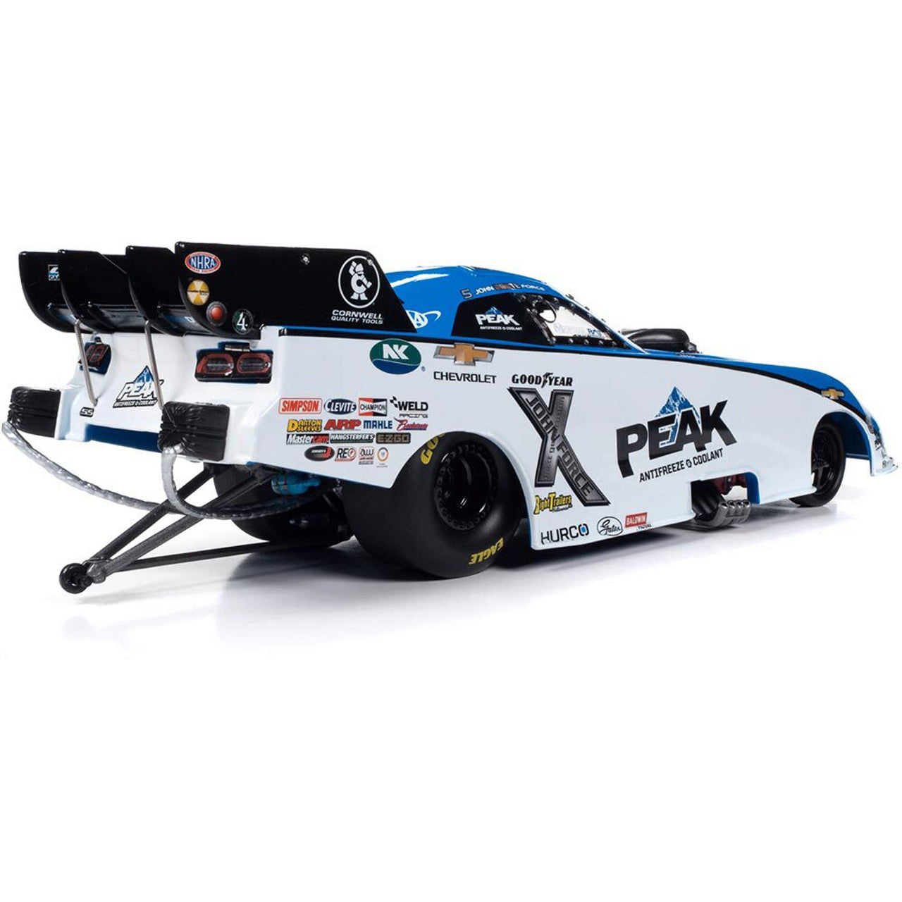 1/24 scale model of 2023 John Force "Peak" Funny Car.