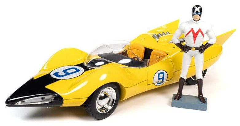 A 1/18 scale diecast model of the Speed Racer Shooting Star with Racer X Figure.