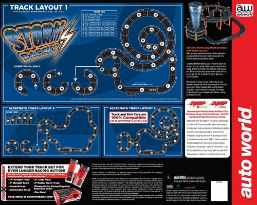 Model racing track layout with instructions 