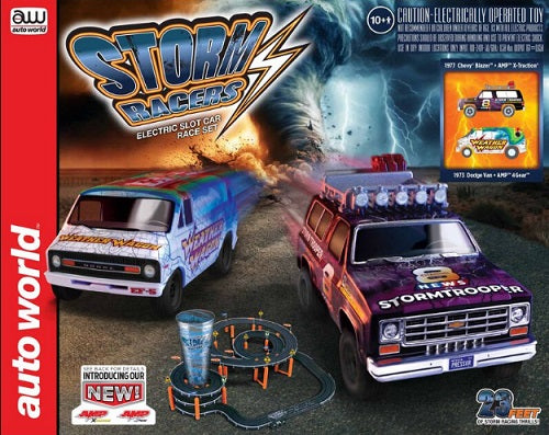 Package for Storm Racers slot car set.
