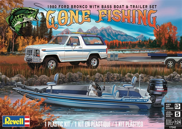 1/24 1980 Ford Bronco with Bass Boat