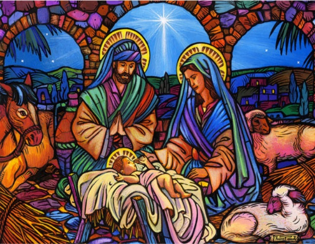 500pc Stained Glass Nativity