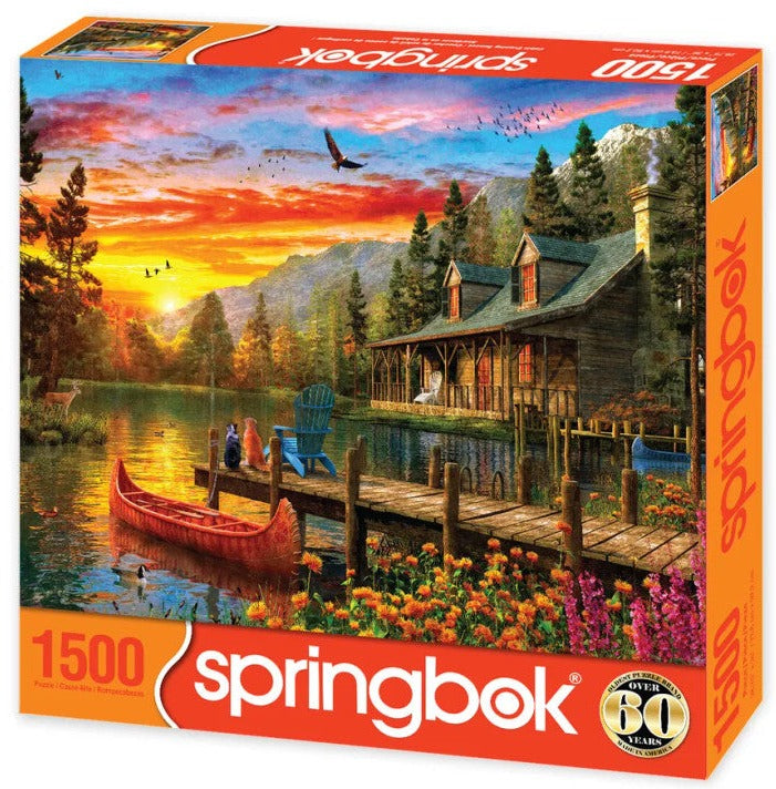 1500pc Cabin Evening Sunset Pu