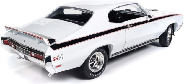 White car with black stripe down side.