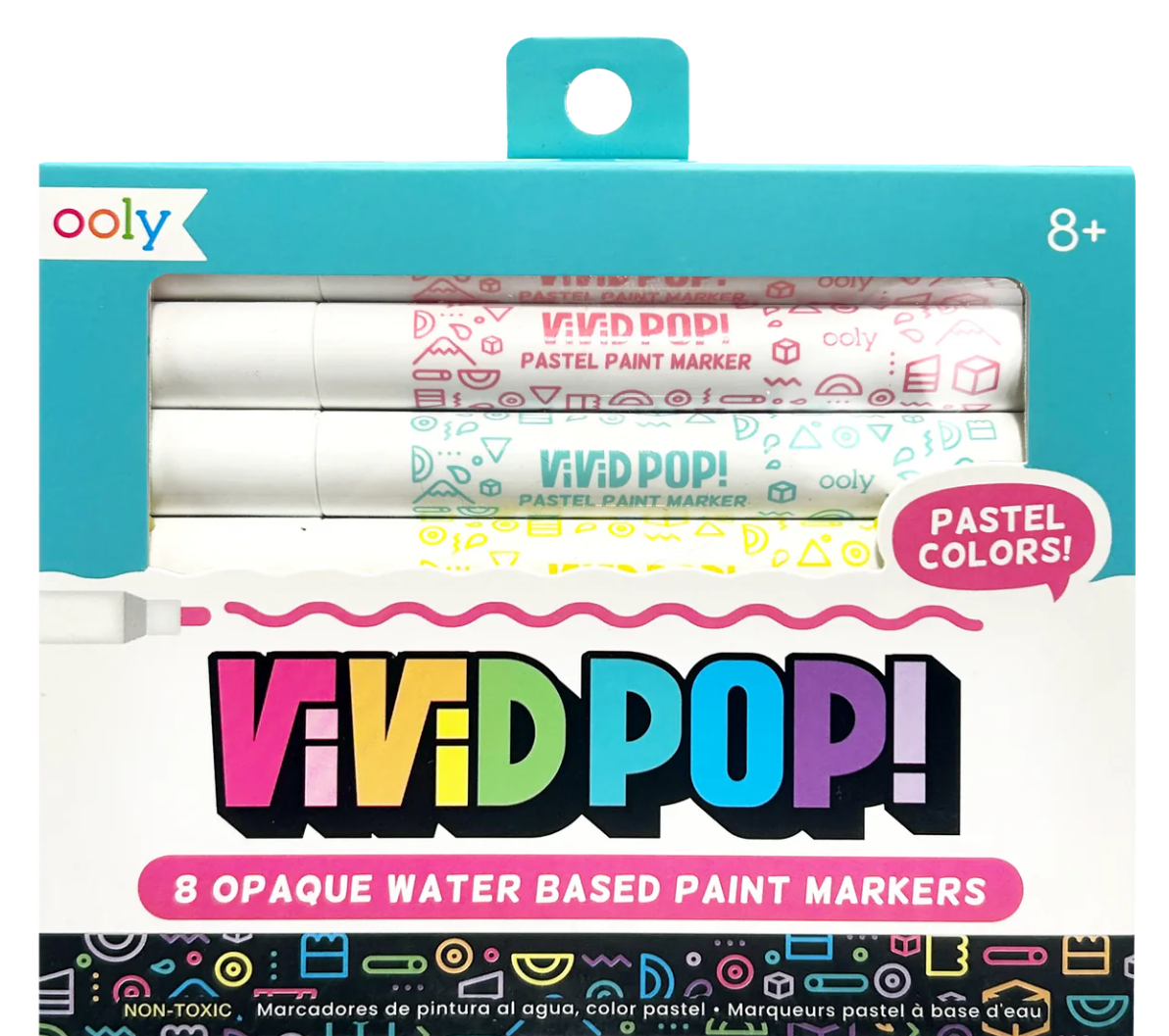 Vivid Pop! Water Based Paint Markers - Pastel - Set of 8