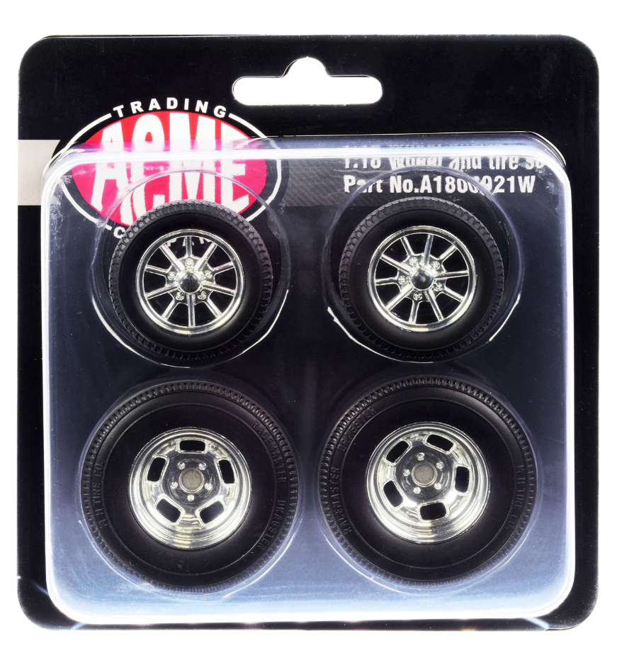 1/18 Gasser Wheel & Tires - Show Chrome