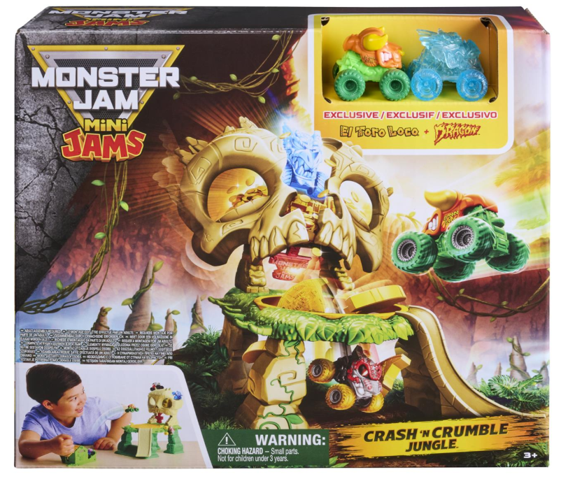 Monster Jam Mini Jams Crash 'n Crumle Jungle packaging.