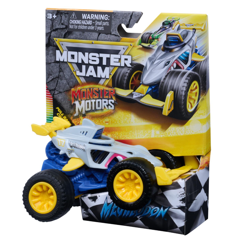 Monster Motors Megalodon vehicle in package.