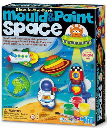 Glow-in-the-dark mould & paint space kit packaging.