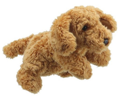 Puppet of a brown cockpoo puppy.