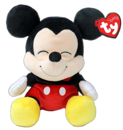 Plush Mickey Mouse with closed eyes