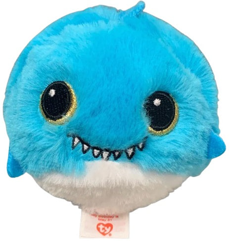 Blue Shark with large eyes and smile.