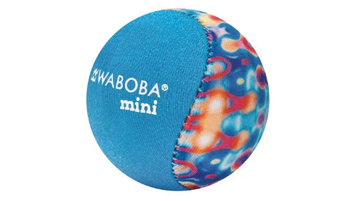 Waboba mini ball with blue and colorful design.