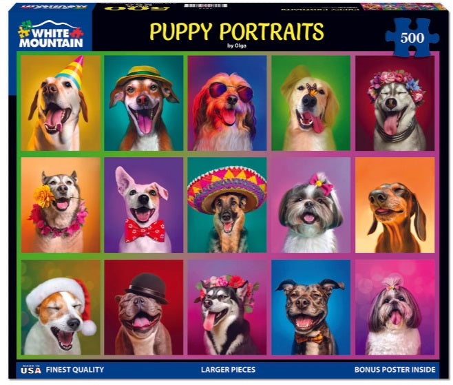Puppy Portraits 500pc Puzzle