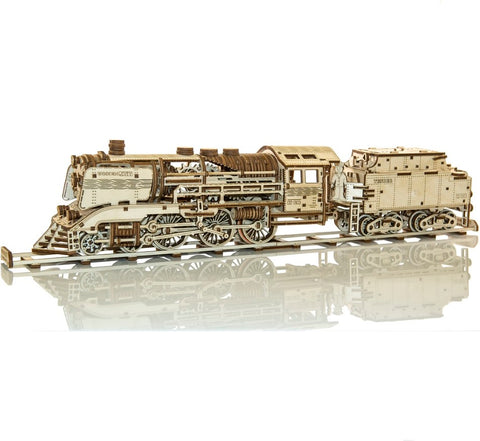 Wooden City Express + Tender with Rails Wooden Kit