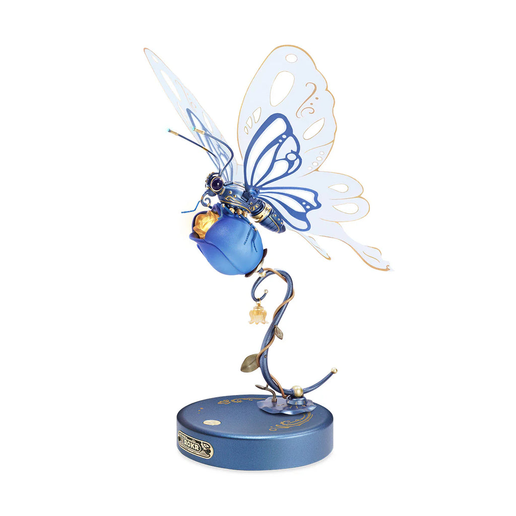Blue Butterfly figure on a blue rose.