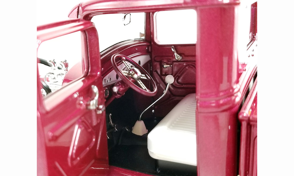 Interior of 1/18 scale model car of 1932 Ford Pick Up
