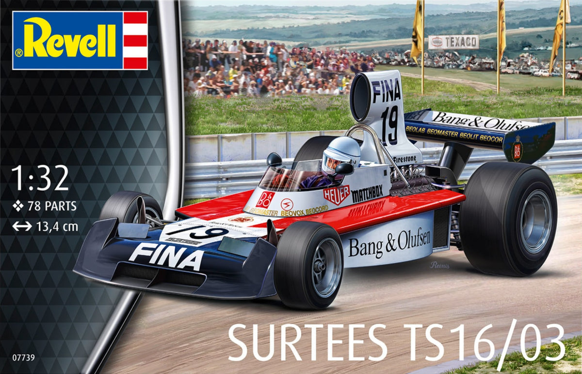 Box art for a Revell Surtees TS16/03 plastic model kit.