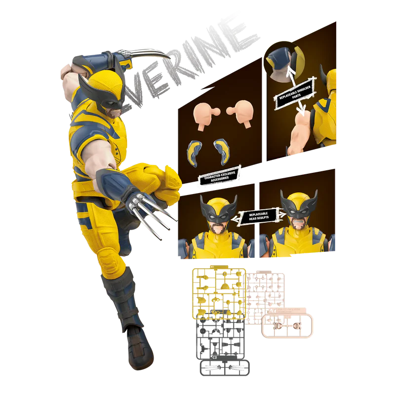 Wolverine action figure with interchangeable pieces.