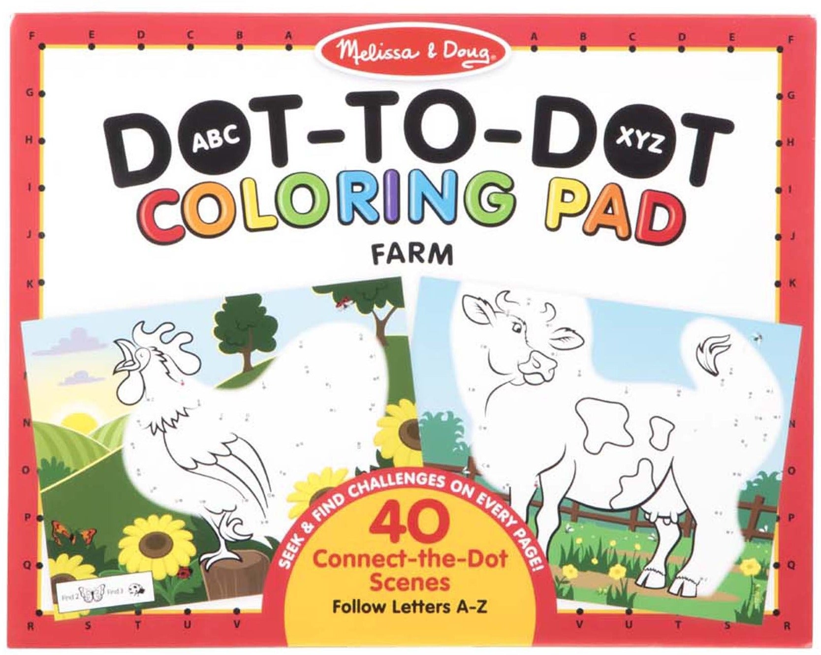ABC Dot-to-Dot Farm Coloring Pad