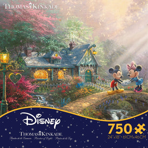 Thomas Kinkade Disney Mickey and Minnie Sweetheart Bridge 750pc Puzzle