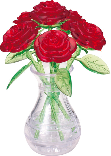 Red Roses in Vase 3D Crystal Puzzle