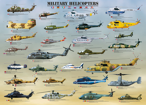 Military Helicopters 1000pc Puzzle