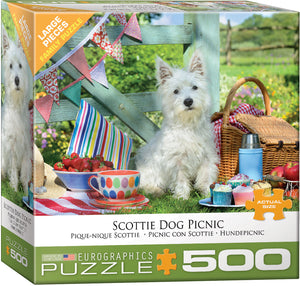 Scottie Dog Picnic 500pc Large Piece Puzzle