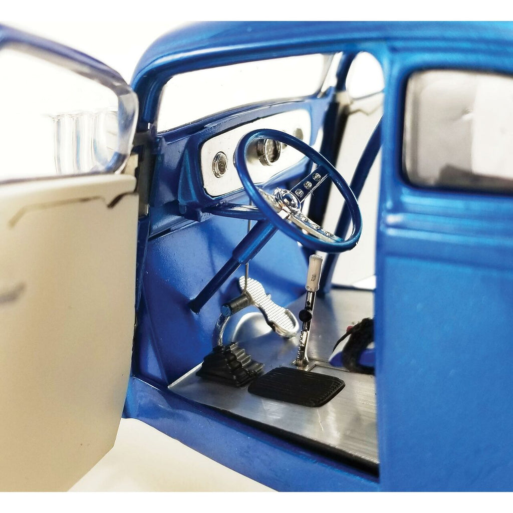 Close up of the interior on a diecast model car.